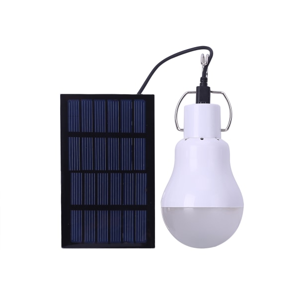 Solcelledrevet LED-lys - Bærbar USB-oppladbar lysprojeksjonslampe for innendørs kontor med solcellepanel utendørs fotturer campingtelt fiske (2 stk)