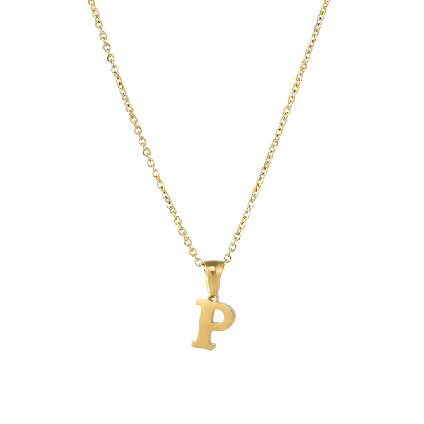 Halsband med initialer för kvinnor, 18K guldpläterat namn halsband, låt