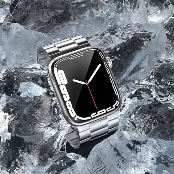 316L Kirurgiskt Rostfritt Stål Apple Watch Armband, Rep-/Vattenresistent, Passar Series Ultra, Storlekar 49mm, för Business Casual Silver