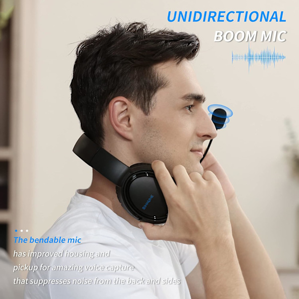Spillhodetelefon med mikrofon for PS4 PS5 Xbox Series X|S Xbox One PC Switch, Trådløse Audifonos Gamer-hodetelefoner med mikrofon Playstation 4|5 Xbox 1 Blue