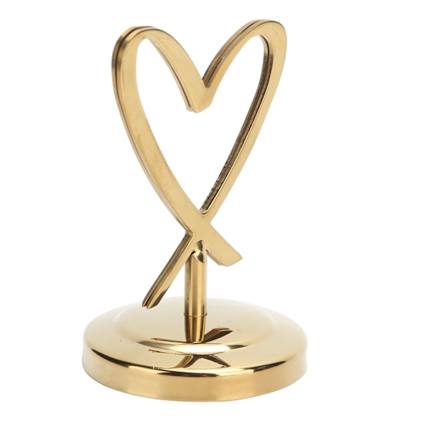 Table Number Clip Heart Shaped Name Card Stand Holder for Wedding Banquet Conference Gold