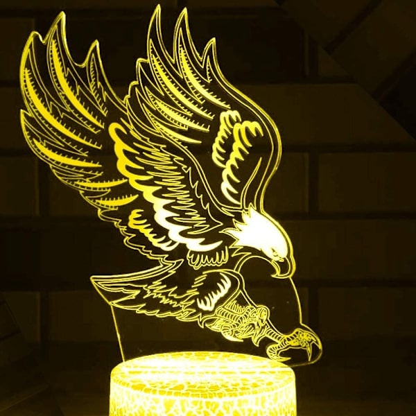 Animal Eagle Toys 3D Illusion Nattlampa Smart Touch Lampa,