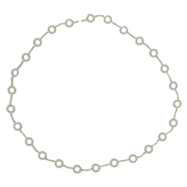 Krystall Rhinestone Kjede Mote Blankt Håndlaget Simulering Perle Sirkel Rhinestone Kjede for DIY Klær Bryllupskjole Sying Smykker 1 Yard