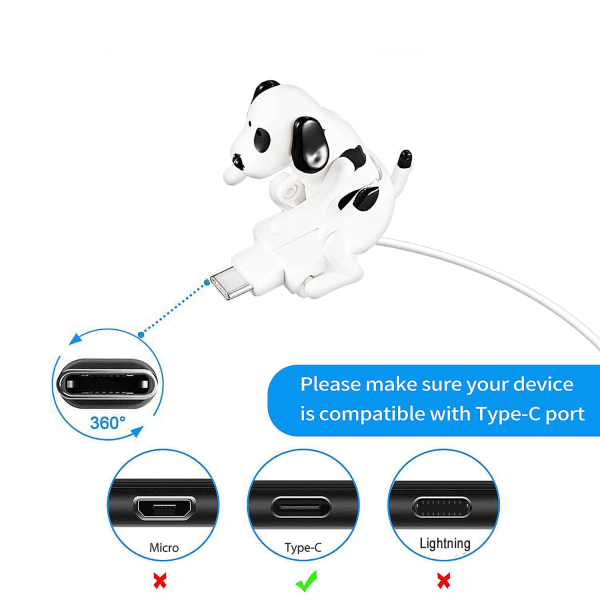 Humpande hundtelefonladdare för typ C, rolig touch hund USB Fa