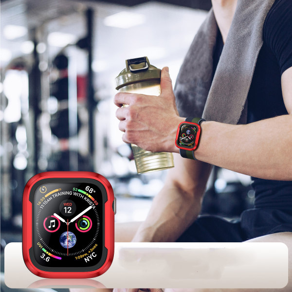 Robust deksel kompatibel med Apple Watch 44mm Series SE/6/5/4 Militær All Around Hard TPU Beskyttende deksel Deksel Støtsikkert støtfanger