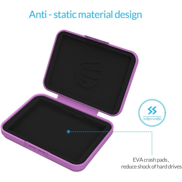 Harddisk Etui til 3,5 Tommer HDD/SSD 5 Pakker Bærbar Harddisk Bærebeskyttende Opbevaringsboks Antistatisk og Stødsikker -PHX5S