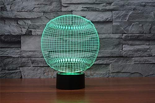 3D Baseball Natlampe Touch Bord Skrivebord Optisk Illusion La