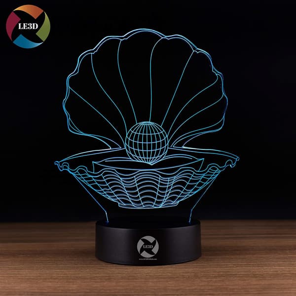 3D Optisk Illusjon Nattlys - 7 LED Fargeskiftende Lampe