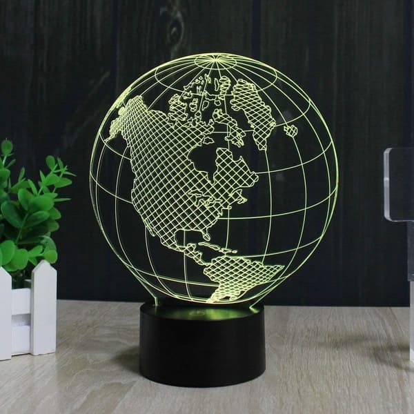 Bull Cow 3D LED-lampe, Abstrakt Optisk Illusjon Nattlys