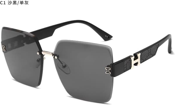 unisex rammeløse solbriller Sand Black