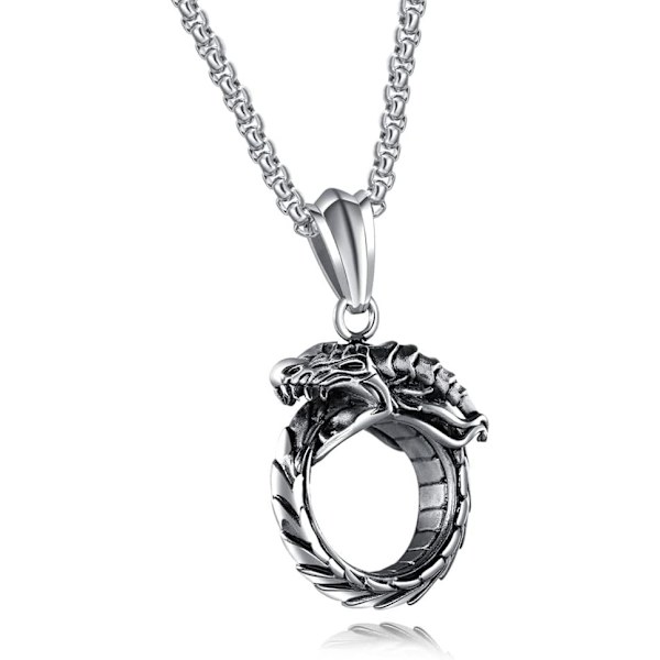 Kors Eternal Ring Vedhæng Halskæde Rustfrit Stål Vedhæng Halskæde til Mænd Kvinder Bedste Ven Halskæder Silver Eternal Ring
