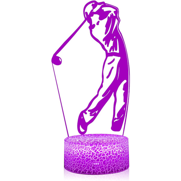 3D Illusion Golf Natlampe 16 Farveskift Touch Whit