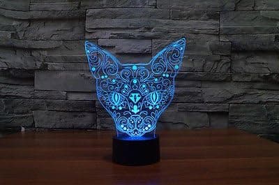 Nytt djur Totem Katt Katter Dekor 3D Nattljus Touch Switch