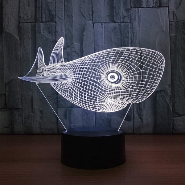 Dyregave Hai Gaver til Hai Elskere 3D Illusjon Nattlys