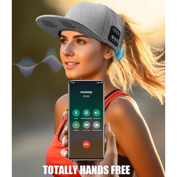 Bluetooth-pipo, Bluetooth-pipo, Bluetooth-pipo miehille, Trendikäs älypipo, Miesten baseball-lippis Grey