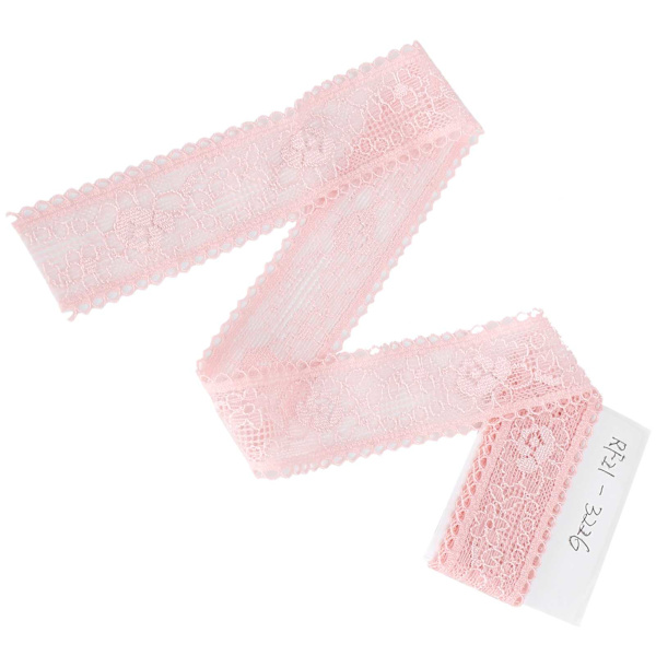 Spetsband Rosa Vågmönster Nylon Dekorativ Kant Sytillbehör 3cm Bredd 10 Yards Lång