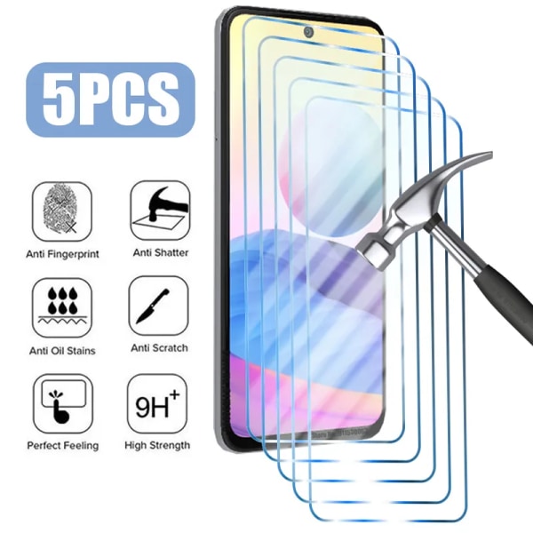 5st härdat glas för Redmi Note 10 5G skärmskydd