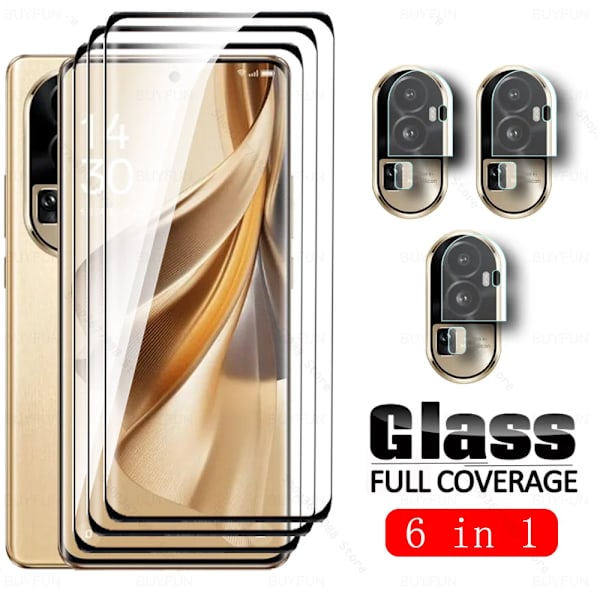 6To2 Böjd Härdat Glasskydd För Oppo Reno10 Pro Plus Kameraskydd