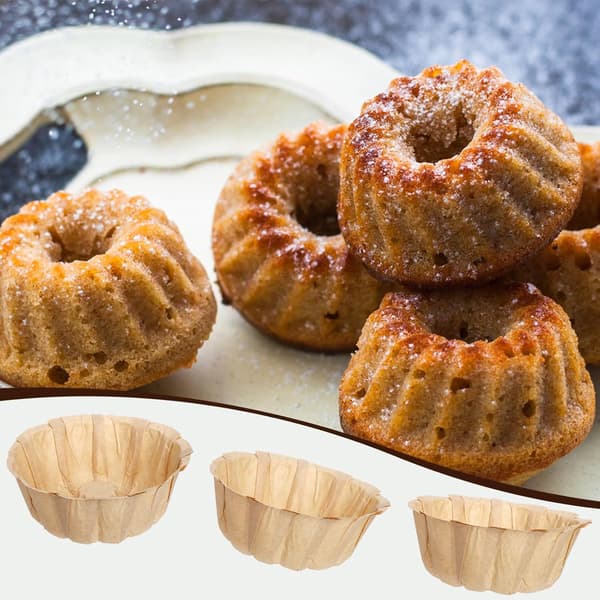 200 stk. 4 tommer rillede bageforme, non-stick papirforme til mini-englekager, scones, bagværk brown