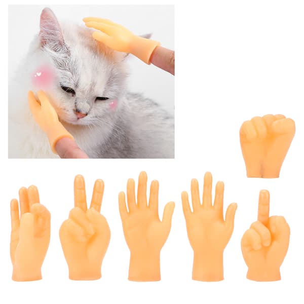 6 stk. små hænder bløde multi-form små håndmodel finger hylster legetøj til kattemassage