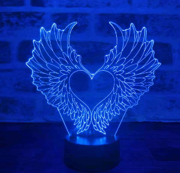 3D Engel Vinge Natlampe Illusion 7 Farveskiftende Tou
