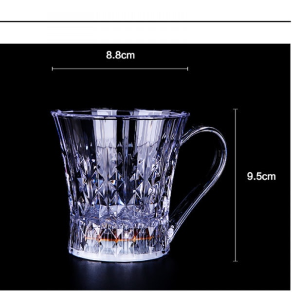 Handtag Diamond Cup Flash, LED Flash Light Cup, LED Water Induction Cup