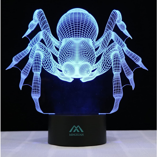 Spider 3D LED Natlampe Touch Bordlamper 7 Farveskift
