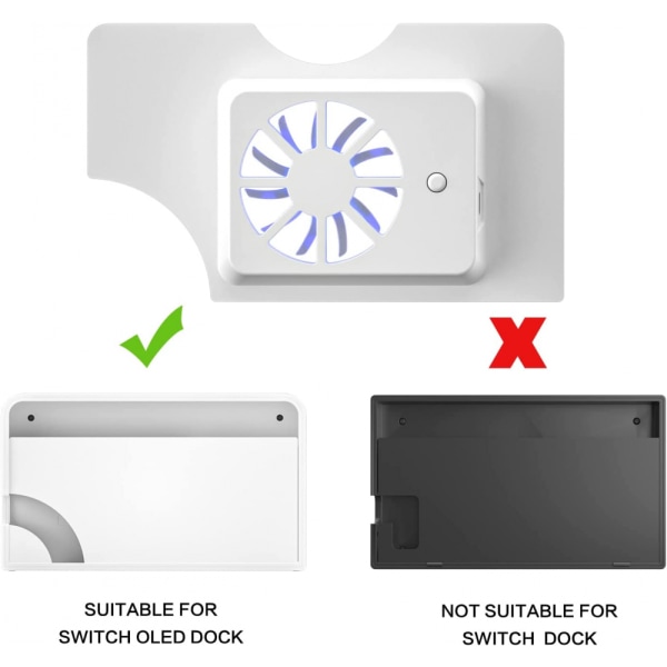 Switch OLED køleventilator, Switch OLED dock-ventilator, Switch OLED tilbehør - Hvid