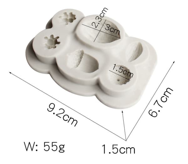 3D Fondantform Simulering Valnøtt Nøtt Silikonform Sjokolade