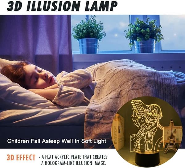 SAO Anime Figur LED Lys Søte Gutter & Jenter Julebursdag