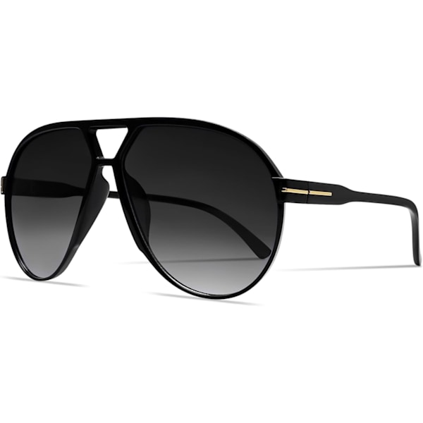 Retro Aviator Solbriller for Kvinner Menn Oversized Klassisk 70-talls Vintage Trendy Flokefrie Firkantede Aviator Solbriller