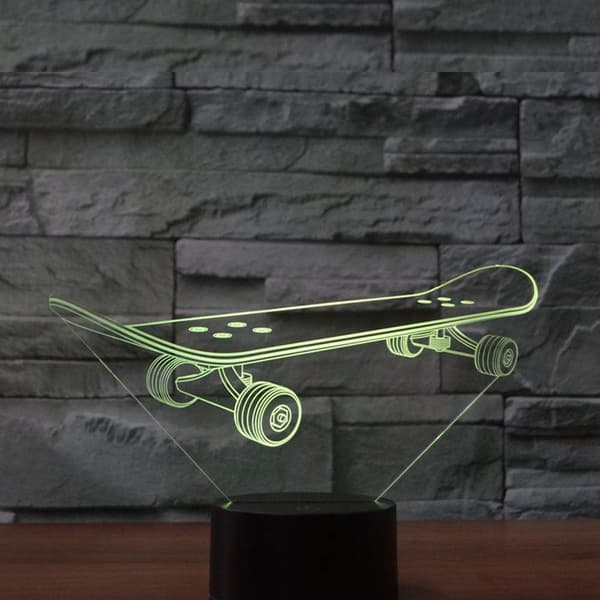 3D Optisk Illusion Farverig Natlampe Tennis Touch USB LE