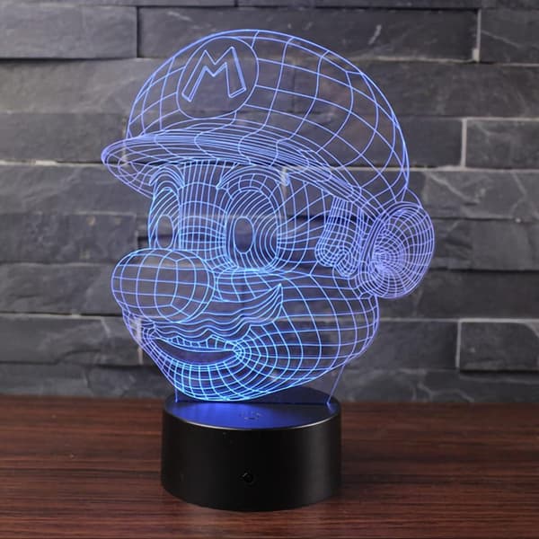 3D Illusion Natlampe 7 Farver Gradvis Skiftende Touch