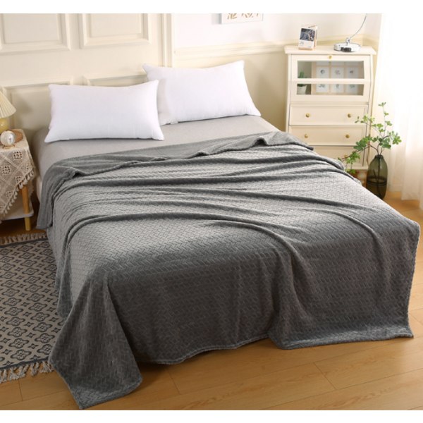 Fleece tæppe til sofa, blødt flanel tæppe, letvægts fuzzy tæpper til sofa seng kontor gray 100*150 CM