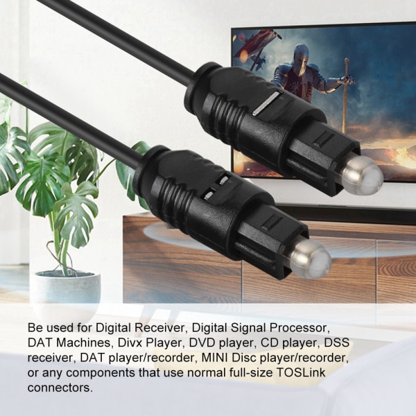 Ny OD2,2 mm digital fiberoptisk lydkabel for TosLink-kabler MD DVD 3,0 m