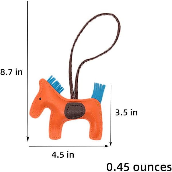 Läder Tassel Pony Nyckelring Läder sydd häst styling söt mode väska tillbehör Orange