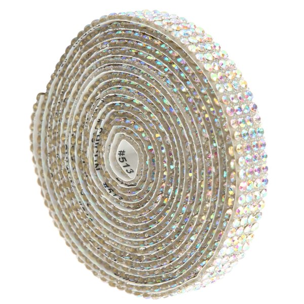 Rhinestoneband med 4 rader självhäftande rispärlor, glittrande bling-hartsremsa för hemdekorationer AB-färg