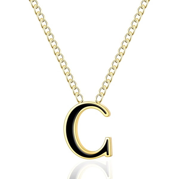 18k Guldpläterat Halsband med Bokstav, Rostfritt Stål Initial A-Z