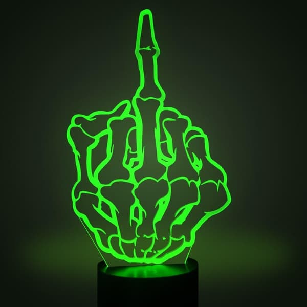 3D Langfinger Nattlys USB-drevet Fjernkontroll Touch