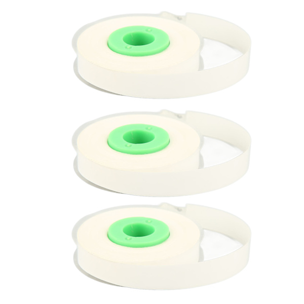 3 ruller etiketmaskintape Hver 26,2ft længde 9mm bredde Rivbestandig PET etiketmaskintape Refills til MAX LM 370 380 390 Hvid