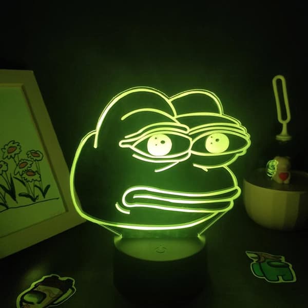 Anime, Spil, Dyr Sød Dyr Ked Frø Pepe 3D LED Neon Lampe