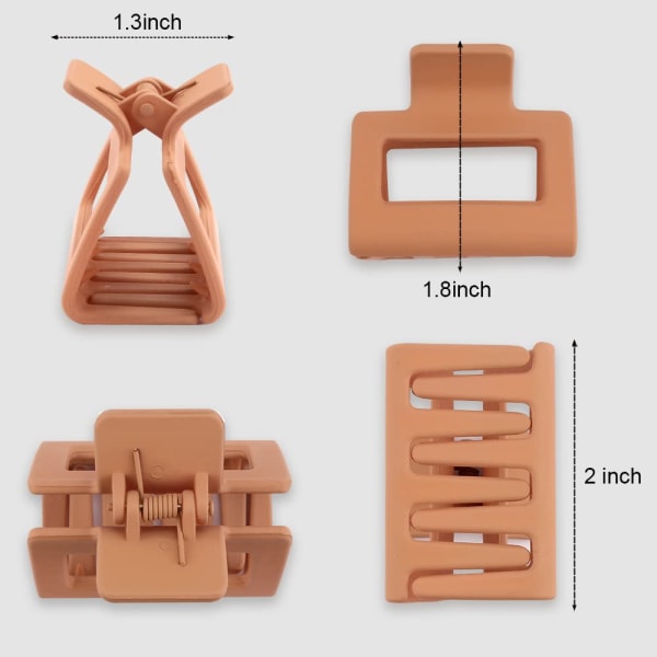 4 kappaletta hiuspidikkeitä ohuille hiuksille 2\" matta hiuspidikkeet hiusleuat pidikkeet neliön muotoiset hiusleuat keskikokoiset hiusleuat hiuspidikkeet paksuille hiuksille söpöt hiuspidikkeet Cool