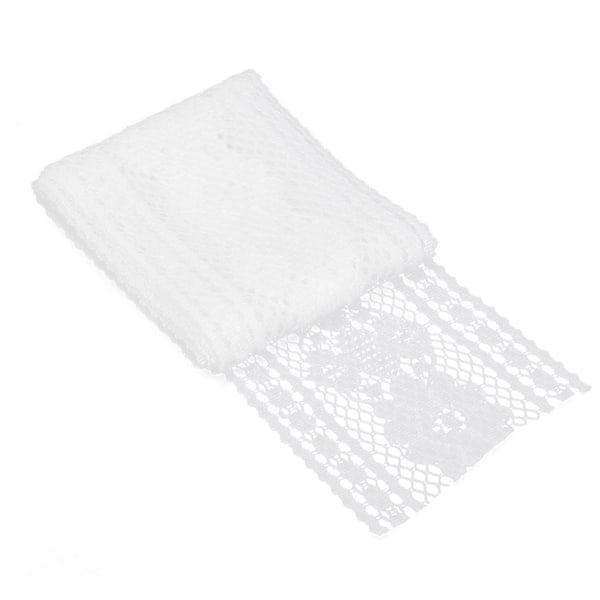 Blonderibånd Nylon Hvit Bølgemønster Trim Gavedekorasjonsartikler 5cm Bred 10 Yards Lang