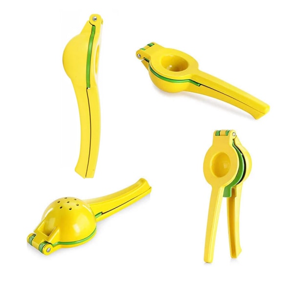 Manuel Citruspresser, Frugtpresser i Metal til Citroner og Limefrugter, Professionel Håndholdt Citruspresser til Køkkenet (Gul)