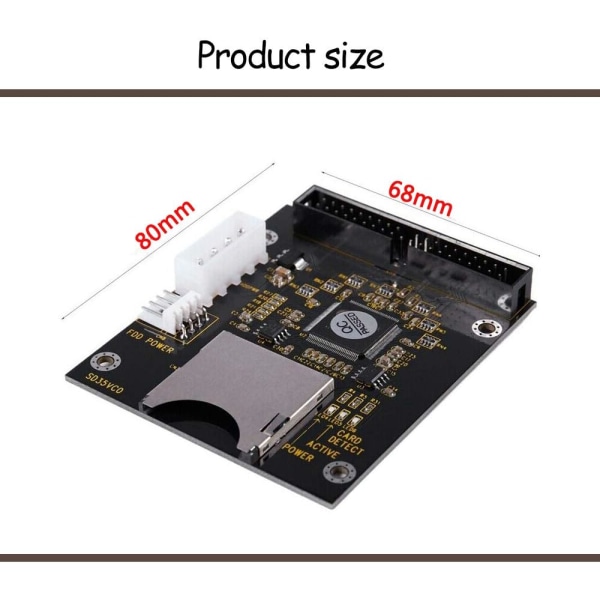 1 kpl SD SDHC -kortti IDE 3.5\" 40-nastainen urosadapteri Uros IDE kiintolevyasema-adapteri