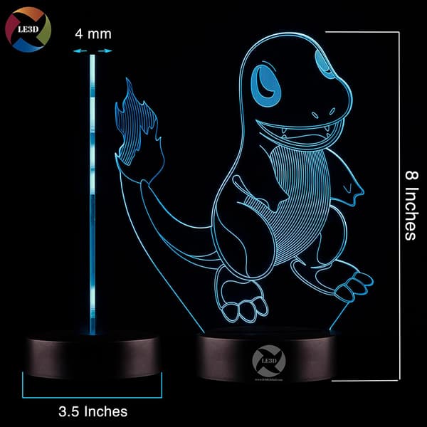 3D Optisk Illusions Natlampe - 7 LED Farveskiftende Lampe