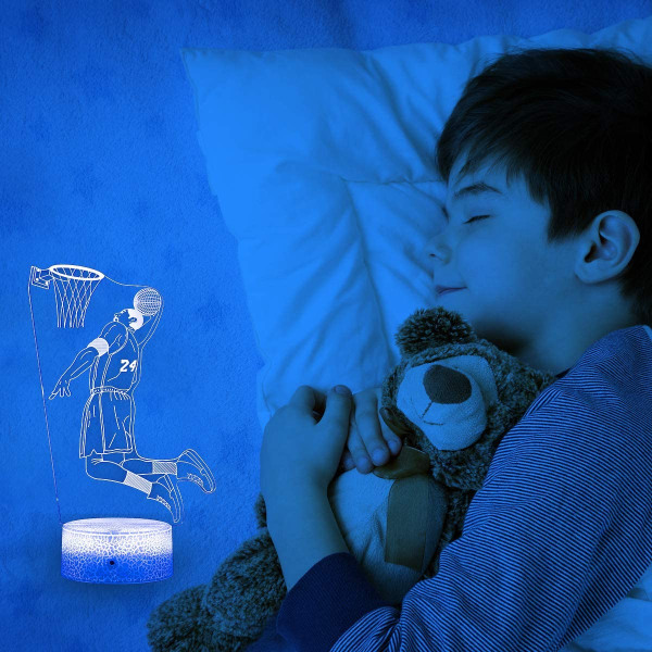 Kobe Bryant 3D Illusion Lamp med 16 färger som ändrar touch S