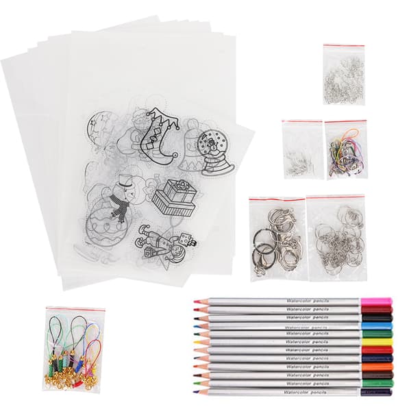 Krympefilm Sæt DIY Farveblyant Varme Krympelig Manuel Ark Kit Julepose 174#