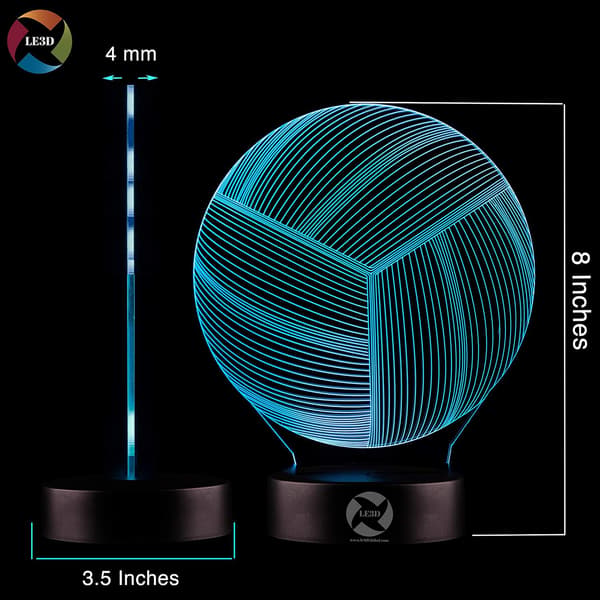 3D Optisk Illusions Natlampe - 7 LED Farveskiftende Lampe