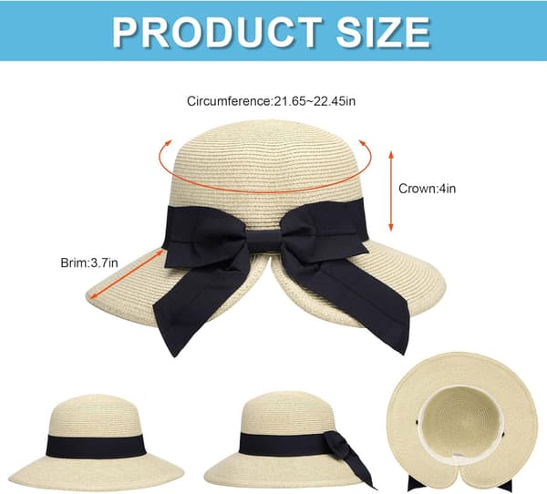 Solhattar för kvinnor UPF 50+ Dam Lättvikts hopfällbar/packbar strand solhatt Beige